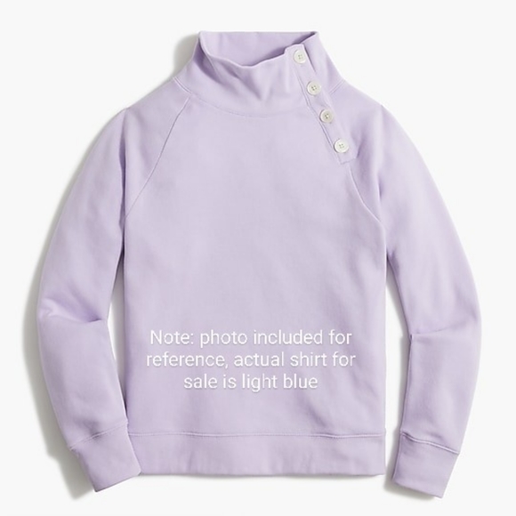 BNWT J Crew Factory light blue sweater w button detail - Picture 3 of 6